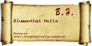 Blumenthal Hella névjegykártya